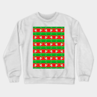 SKULLS With Christmas Stripes Crewneck Sweatshirt